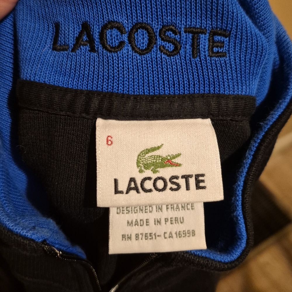 Lacoste Quarter Zip Collared Pullover Sweater Xl - image 5